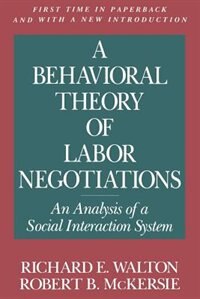 Front cover_A Behavioral Theory of Labor Negotiations