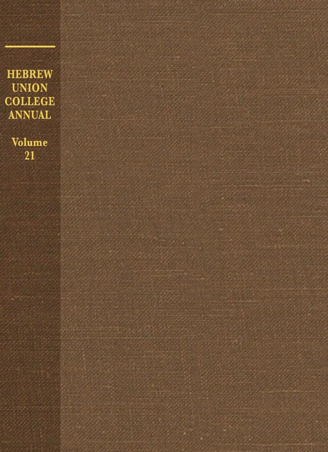 Couverture_Hebrew Union College Annual Volume 21