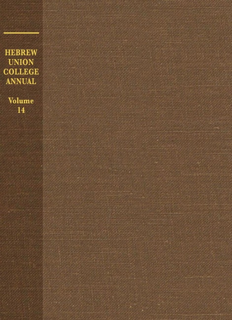 Front cover_Hebrew Union College Annual Volume 14