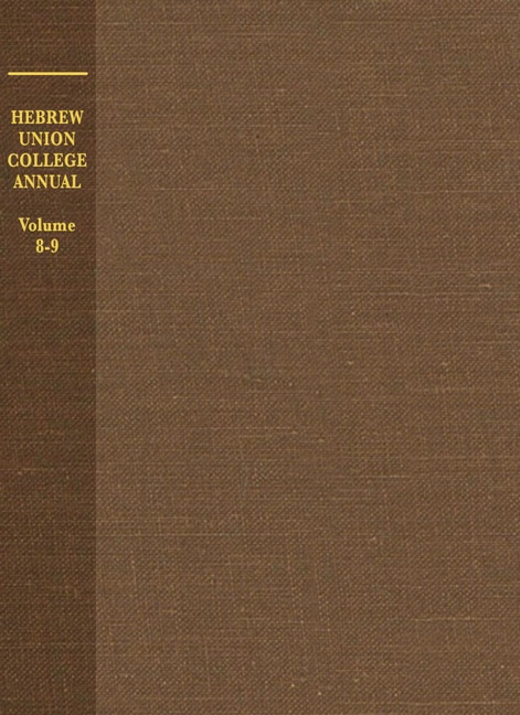 Couverture_Hebrew Union College Annual Volume 8-9