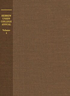 Front cover_Hebrew Union College Annual Volume 4