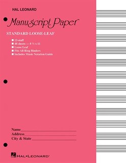 Couverture_Standard Loose Leaf Manuscript Paper (pink Cover)