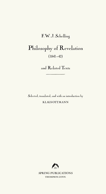 Front cover_Philosophy of Revelation (1841–42) and Related Texts