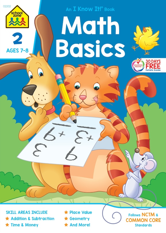 Front cover_School Zone Math Basics Grade 2 Workbook