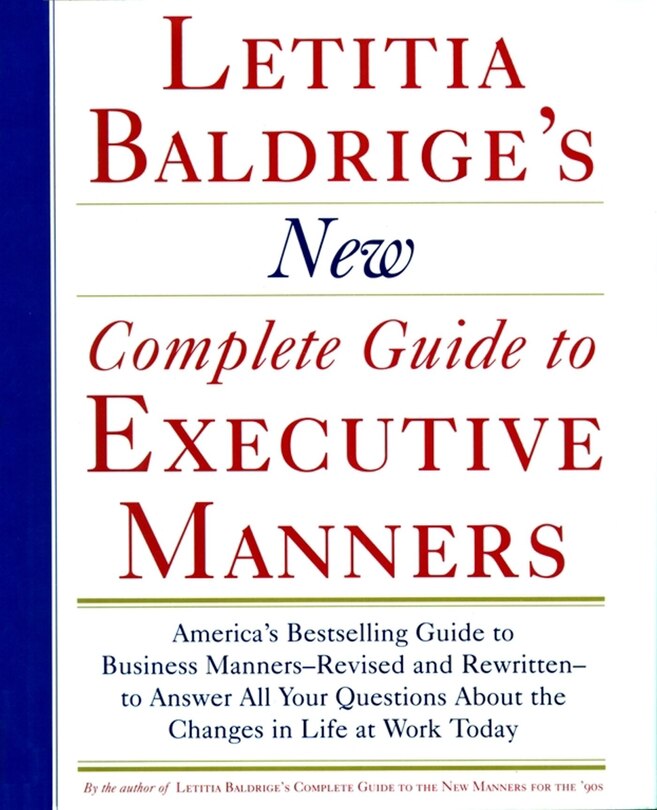 Front cover_Letitia Balderige's New Complete Guide to Executive Manners
