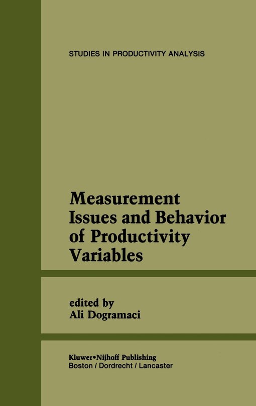 Couverture_Measurement Issues And Behavior Of Productivity Variables