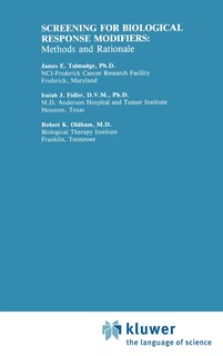 Couverture_Screening For Biological Response Modifiers: Methods And Rationale