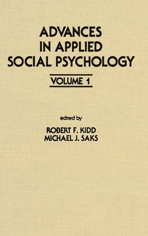 Front cover_Advances In Applied Social Psychology