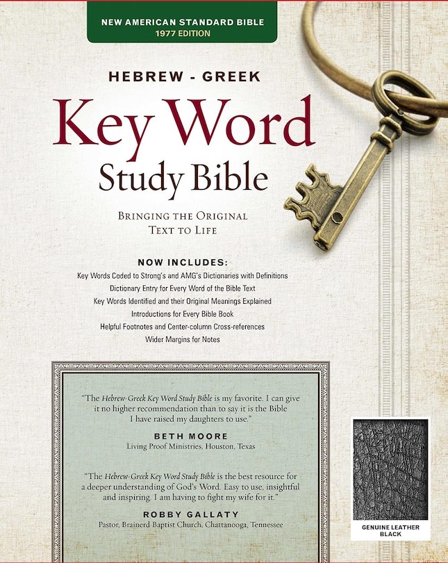 The Hebrew-Greek Key Word Study Bible: NASB-77 Edition, Black Genuine