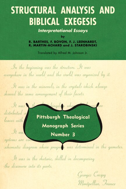 Front cover_Structural Analysis and Biblical Exegesis
