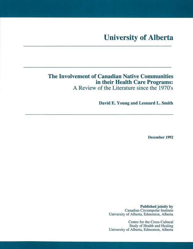 Front cover_The Involvement of Canadian Native Communities in their Health Care Programs