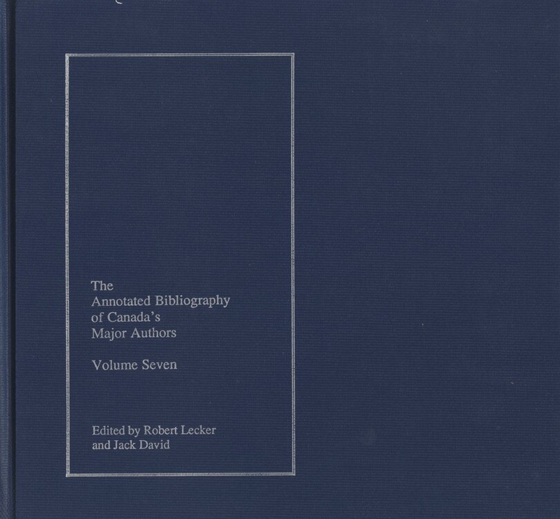 Front cover_The Annotated Bibliography of Canada’s Major Authors