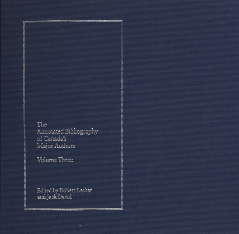 Couverture_The Annotated Bibliography of Canada’s Major Authors