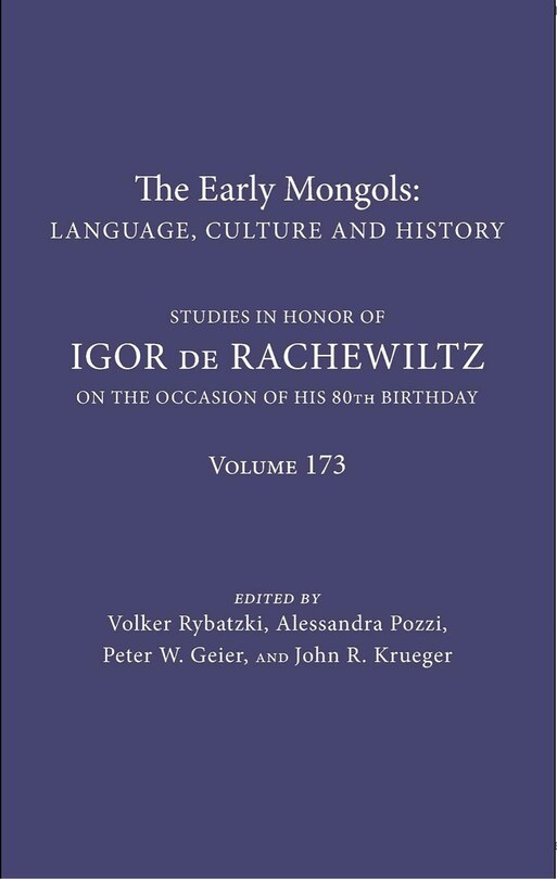 Front cover_The Early Mongols Language, Culture And History