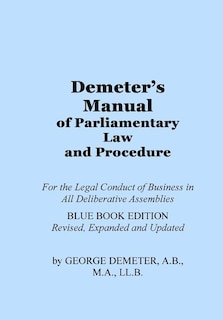 Front cover_Demeter's Manual of Parliamentary Law and Procedure