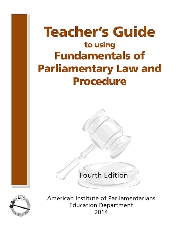 Couverture_Teacher's Guide to Using Fundamentals of Parliamentary Procedure
