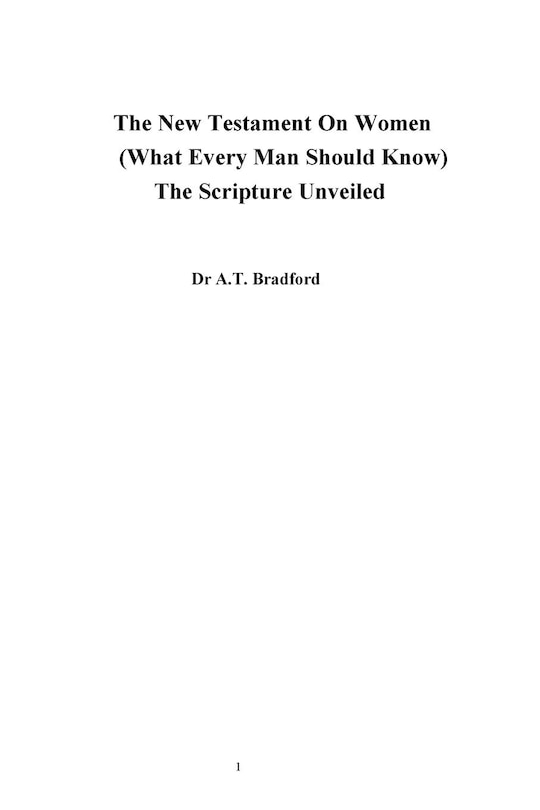 Couverture_The New Testament On Women - What Every Man Should Know