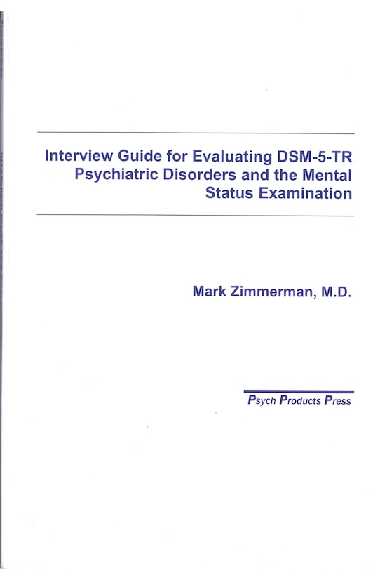 Couverture_Interview Guide for Evaluating DSM-5-TR Psychiatric Disorders and the Mental Status Examination