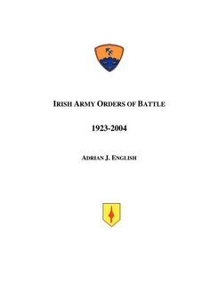 Irish Army Orders Of Battle 1923-2004
