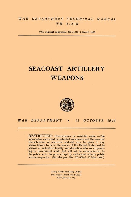 Front cover_Seacoast Artillery Weapons