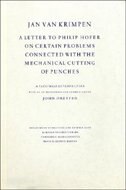Front cover_Letter to Philip Hofer on Certain Problems Connected with the Mechanical Cutting of Punches