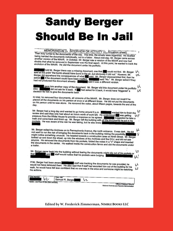 Front cover_Sandy Berger Should Be In Jail