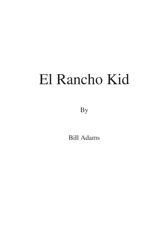 Front cover_El Rancho Kid