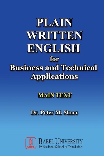 Couverture_Plain Written English for Business and Technical Applications MAIN TEXT