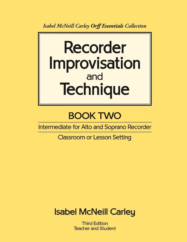 Front cover_Recorder Improvisation and Technique Book Two