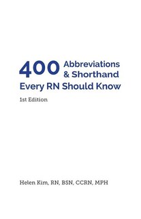 Couverture_400 Abbreviations & Shorthand Every RN Should Know