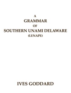 Front cover_A Grammar of Southern Unami Delaware (Lenape)