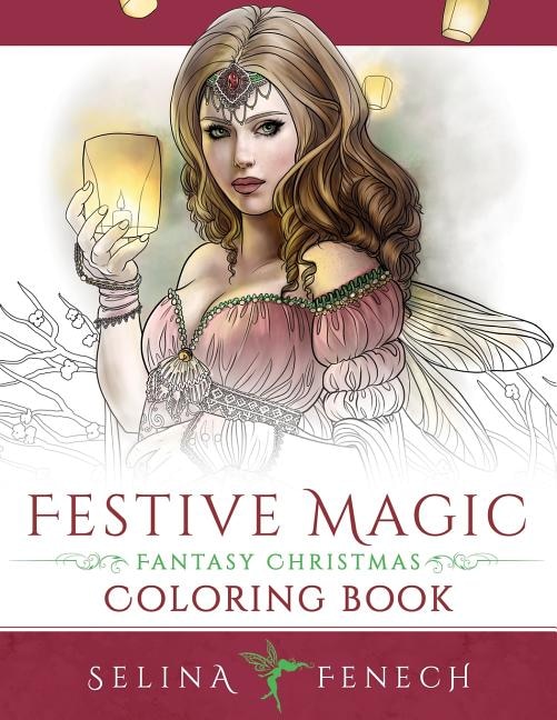 Front cover_Festive Magic - Fantasy Christmas Coloring Book