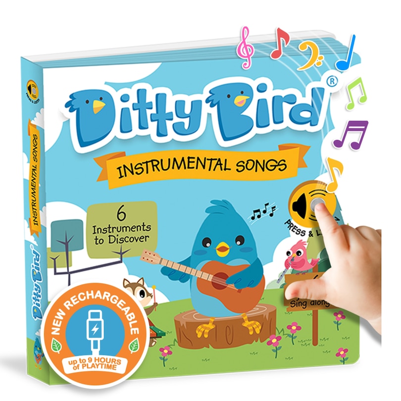 Front cover_Ditty Bird | Musical Instruments | Interactive Musical Book for toddlers 1- 3 | Baby Sound Book | Sing-Along boardbook for babies