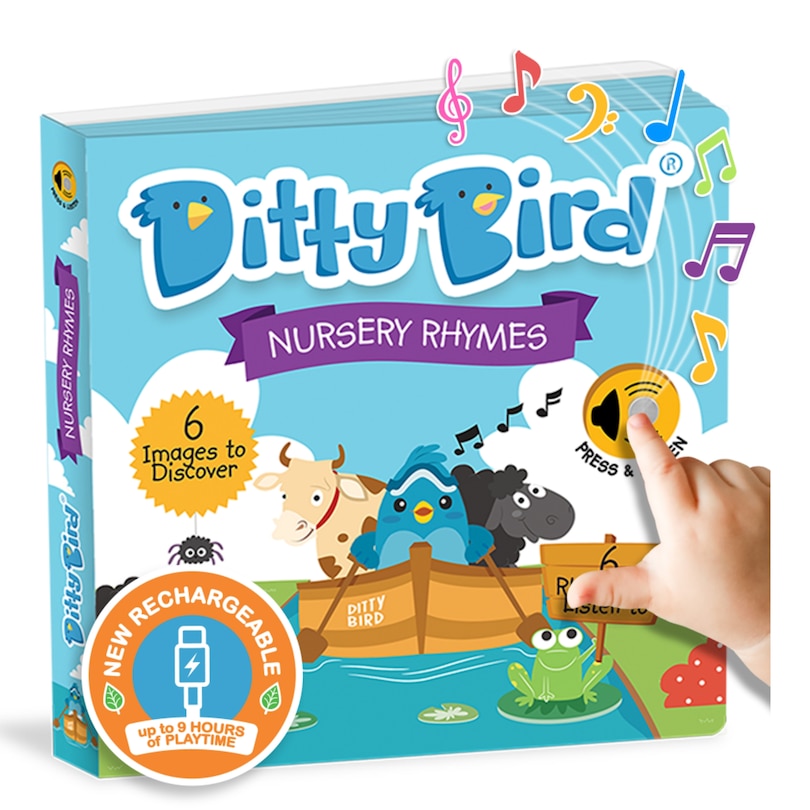 Front cover_Ditty Bird | Nursery Rhymes | Interactive Musical Sound Book for toddlers 1- 3 | Sing-Along boardbook for baby