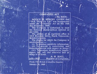 Front cover_N.e. Thing Co.: Companies Act (volume 1)