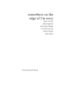 Front cover_Somewhere On The Edge Of I'm Sorry