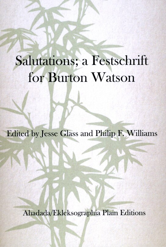 Couverture_Salutations; a Festschrift for Burton Watson