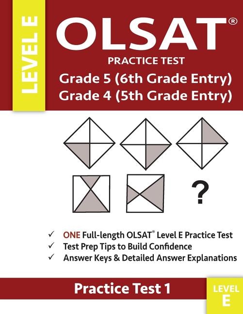 Front cover_Olsat Practice Test Grade 5 (6th Grade Entry) & Grade 4 (5th Grade Entry)-Level E-Test 1