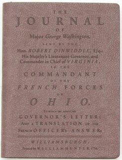The Journal of Major George Washington: Dark Brown Lined Journal
