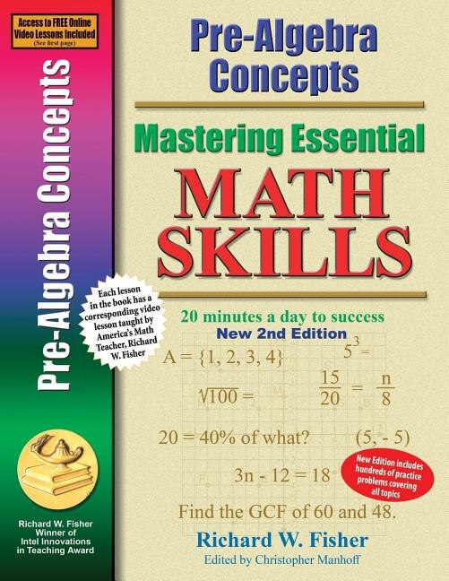 Front cover_Pre-Algebra Concepts 2nd Edition, Mastering Essential Math Skills