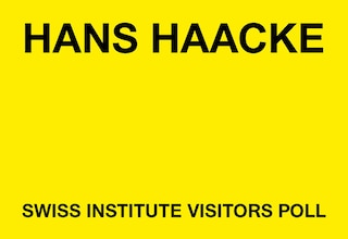 Front cover_Hans Haacke: Swiss Institute Visitors Poll