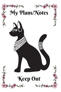 Front cover_Egyptian Cat Bastet Planner/Notebook With Pink Frame