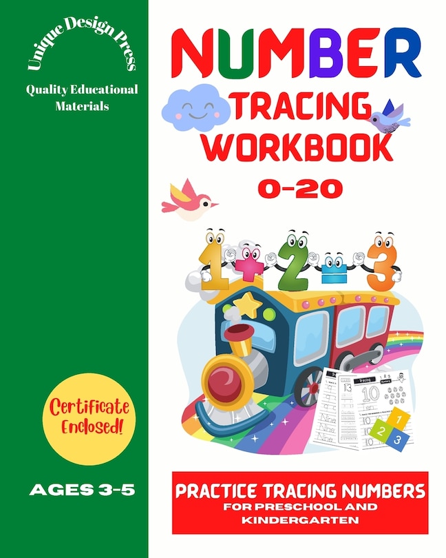 Number Tracing Workbook: Practice Tracing Numbers 0-20 for Preschool and Kindergarten