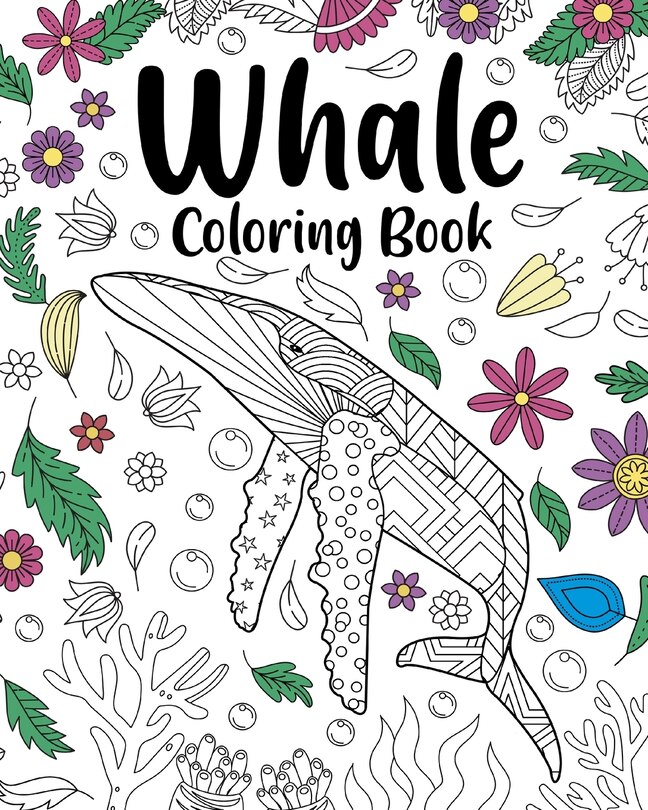 Front cover_Whale Coloring Book, Coloring Books for Adults