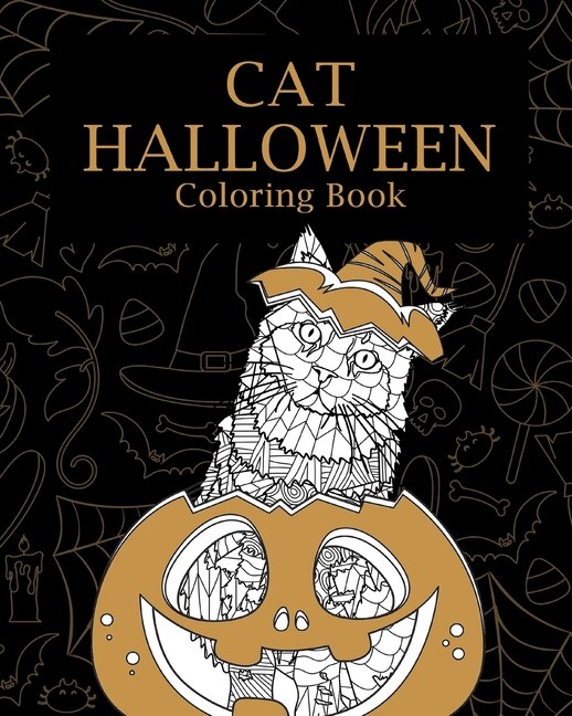 Front cover_Cat Halloween Coloring Book