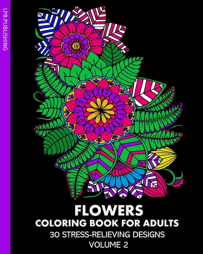 Front cover_Flowers Coloring Book For Adults