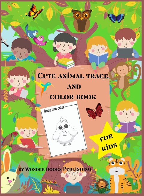 Front cover_Cute Animal Trace And Color Book For Kids