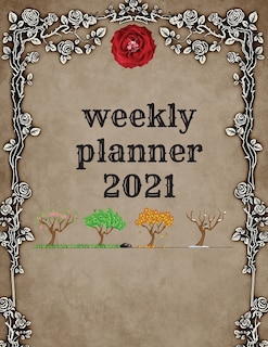 Weekly Planner 2021 Colored: Flexible Cover,8.5x11inch Size, December 2020-december 2021, Tabs And Lines, Unique Vibrant Colors