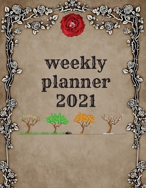 Weekly Planner 2021 Colored: Flexible Cover,8.5x11inch Size, December 2020-december 2021, Tabs And Lines, Unique Vibrant Colors