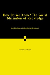 Couverture_How Do We Know? The Social Dimension Of Knowledge: Volume 89
